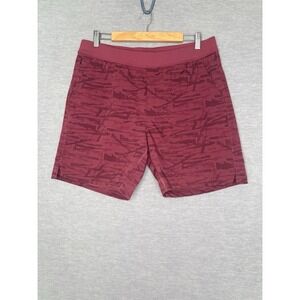 Public Rec Shorts Mens 36 Maroon Camo Gym Running Hiking Yoga Lined Flex Shorts